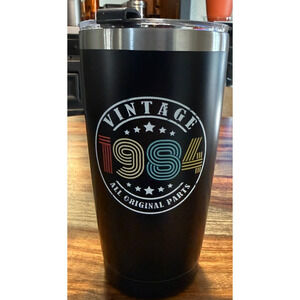 1984 Year Gift Stainless Steel Mug 20 oz Fun Facts Tumbler with Dual-Opening Lid